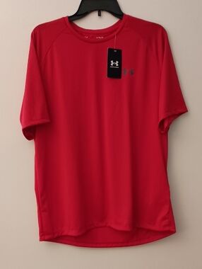 Under Armour Men’s Red Short Sleeve Performance Tee with Logo